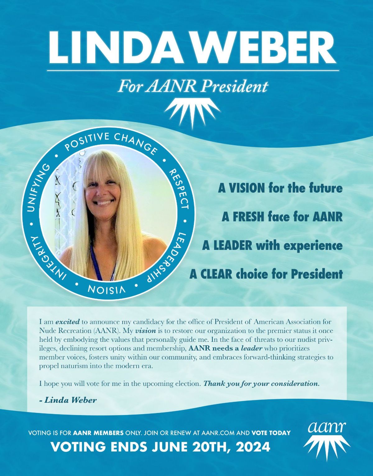 VOTE FOR Linda as AANR President!